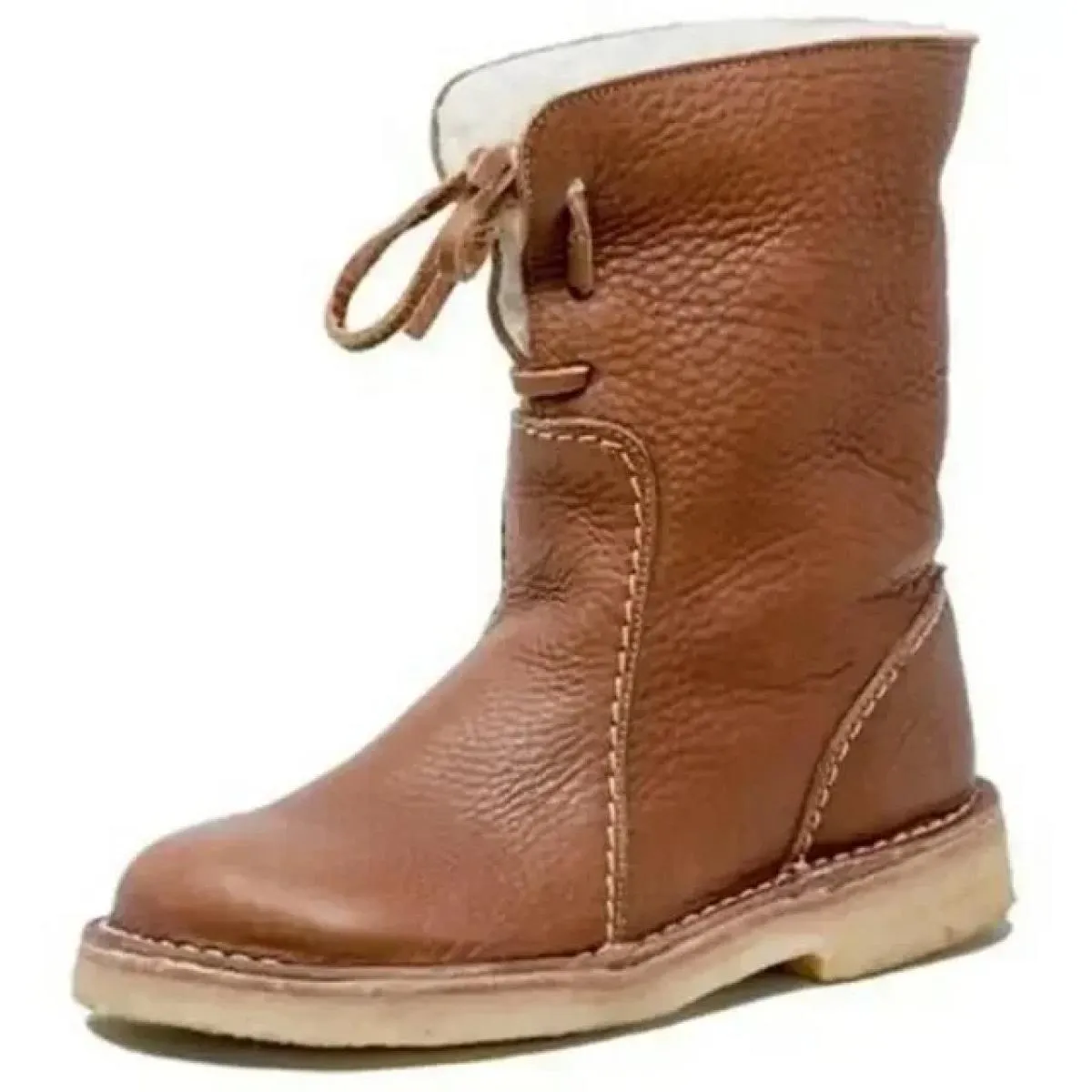 2024 Scarpe da donna nuove Pu Stivali invernali di base in peluche corti Impermeabili Stivali con tacco quadrato solidi Testa to