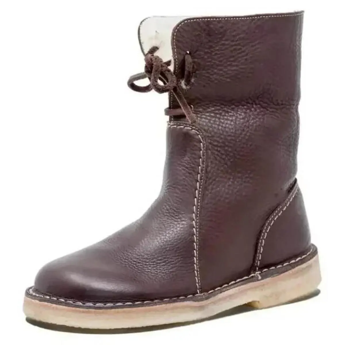 2024 Scarpe da donna nuove Pu Stivali invernali di base in peluche corti Impermeabili Stivali con tacco quadrato solidi Testa to