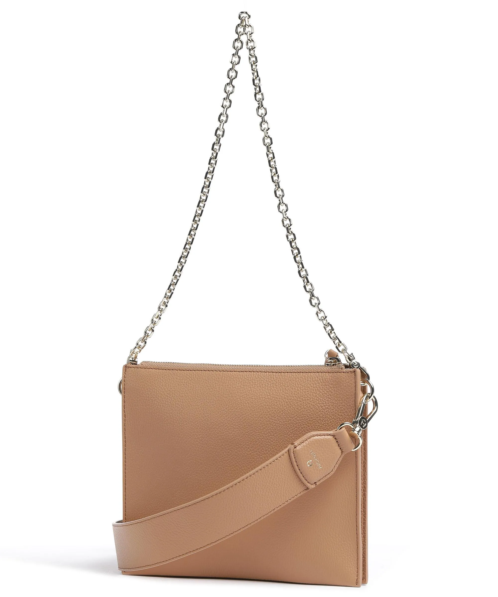  Aigner Isa S Borsa a spalla pelle di vacchetta grana marrone chiaro  