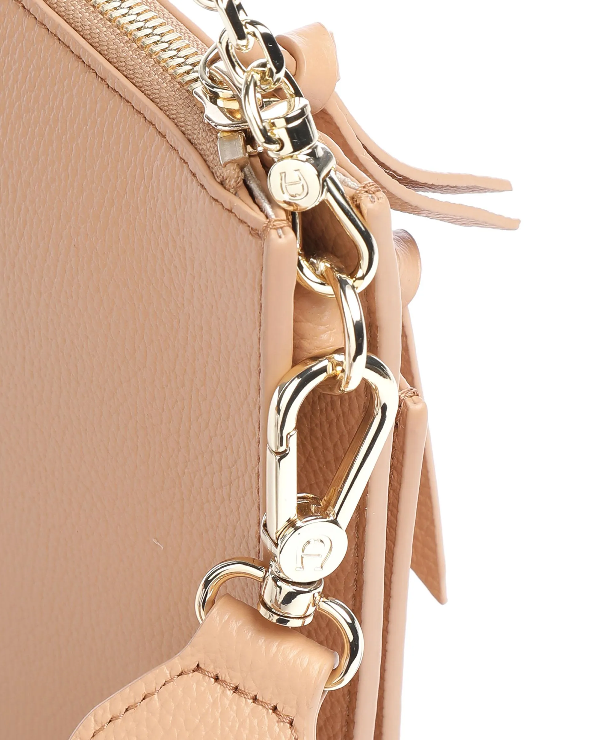  Aigner Isa S Borsa a spalla pelle di vacchetta grana marrone chiaro  