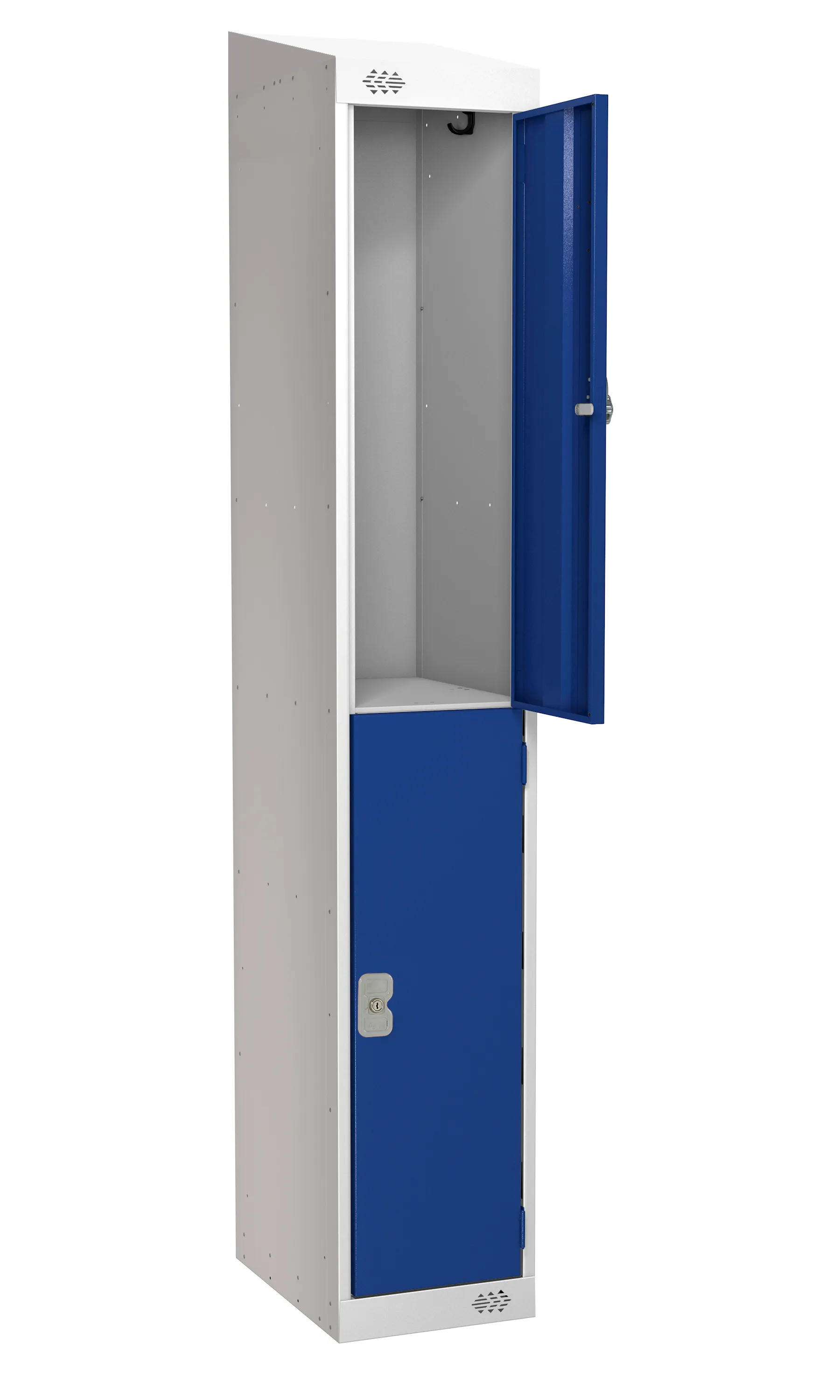 Armadietto Acciaio Blu, Grigio chiaro RS PRO 2 porta No, 1800 mm x 300 mm x 300mm