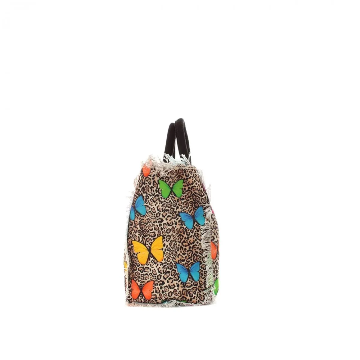 Borsa Colette In Canvas Leopardata, Giallo