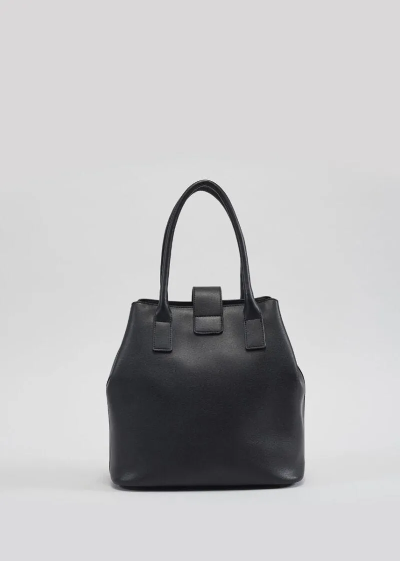 Borsa shoulder con dettagli dorati