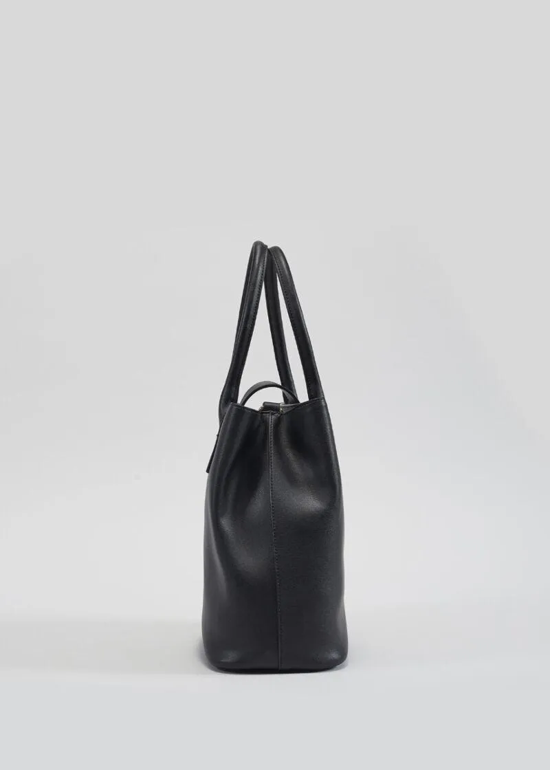Borsa shoulder con dettagli dorati