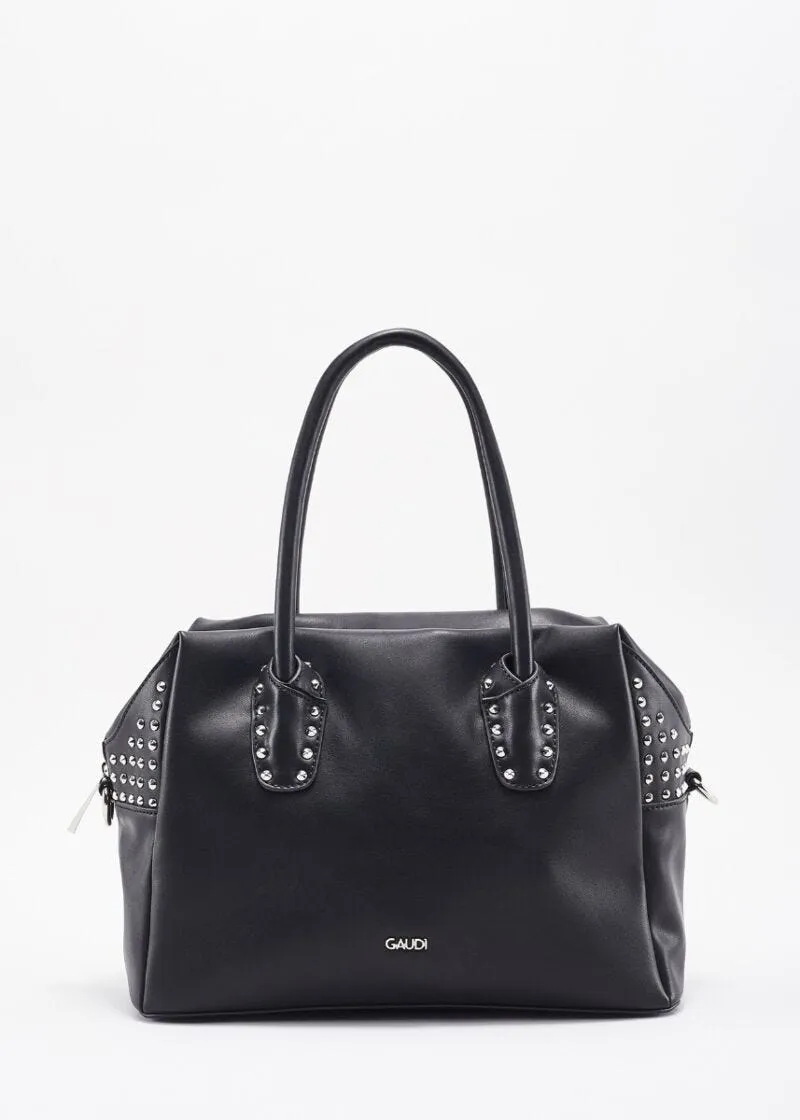 Borsa top handle con borchie