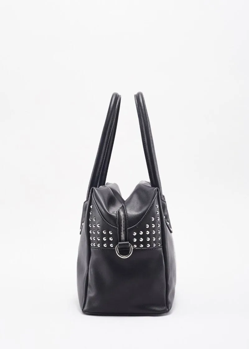 Borsa top handle con borchie