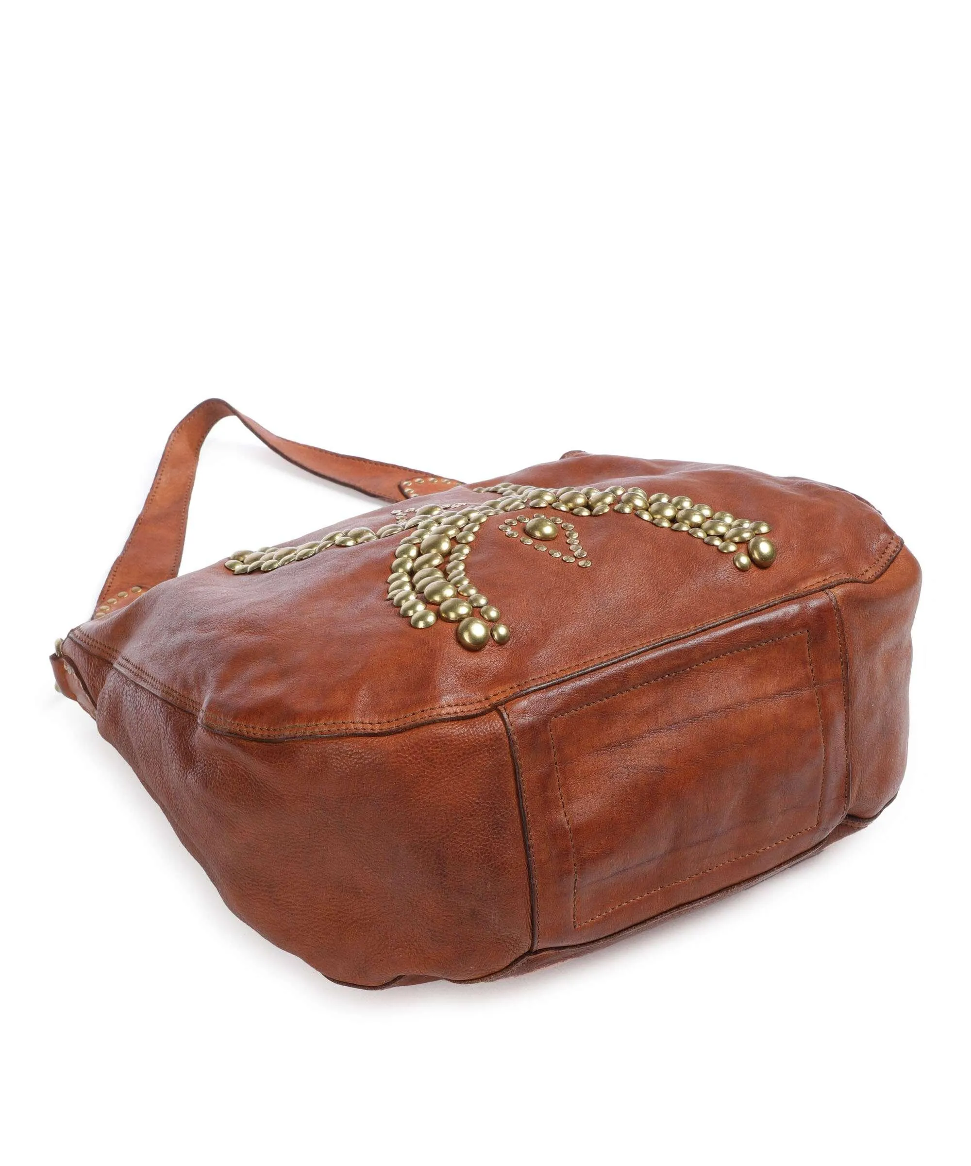 Campomaggi Borsa hobo pelle di vacchetta finemente grana cognac  