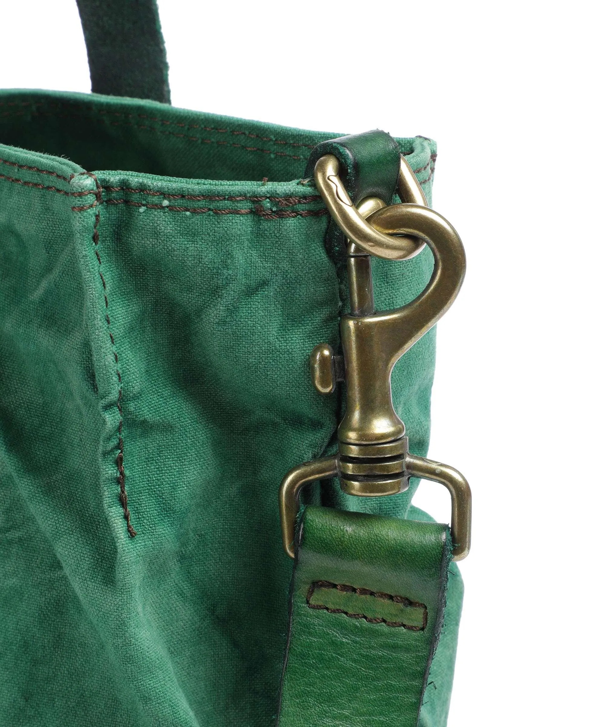  Campomaggi Borsa shopper tela verde  
