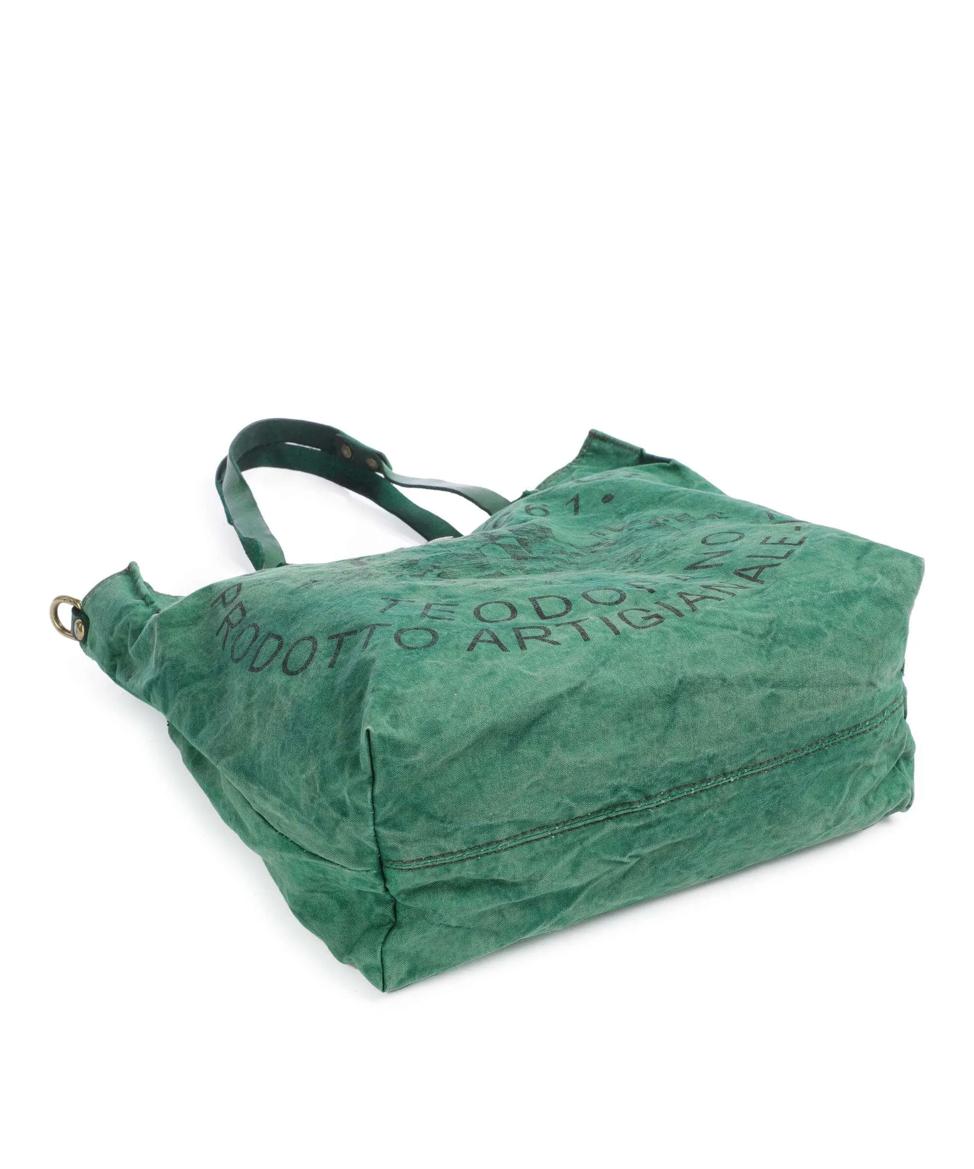  Campomaggi Borsa shopper tela verde  