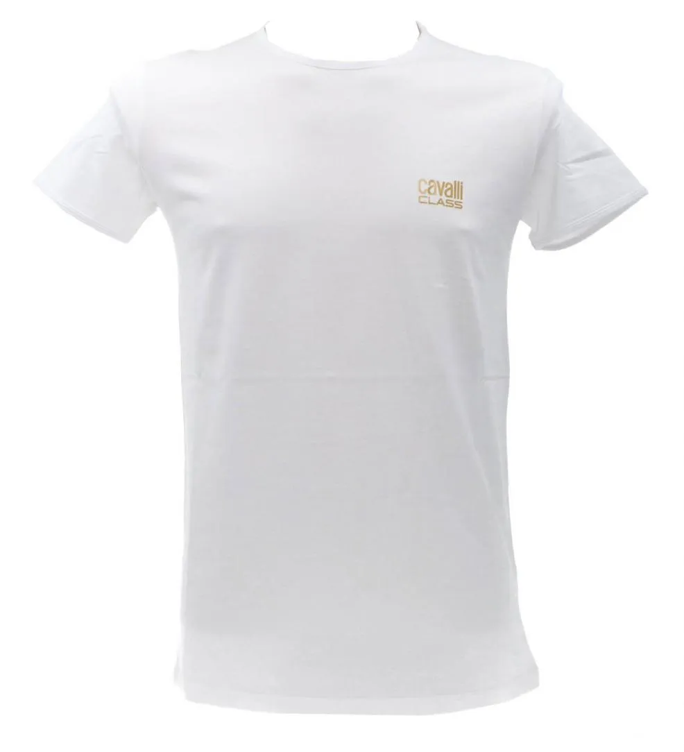 Cavalli class crew neck Bianco oro