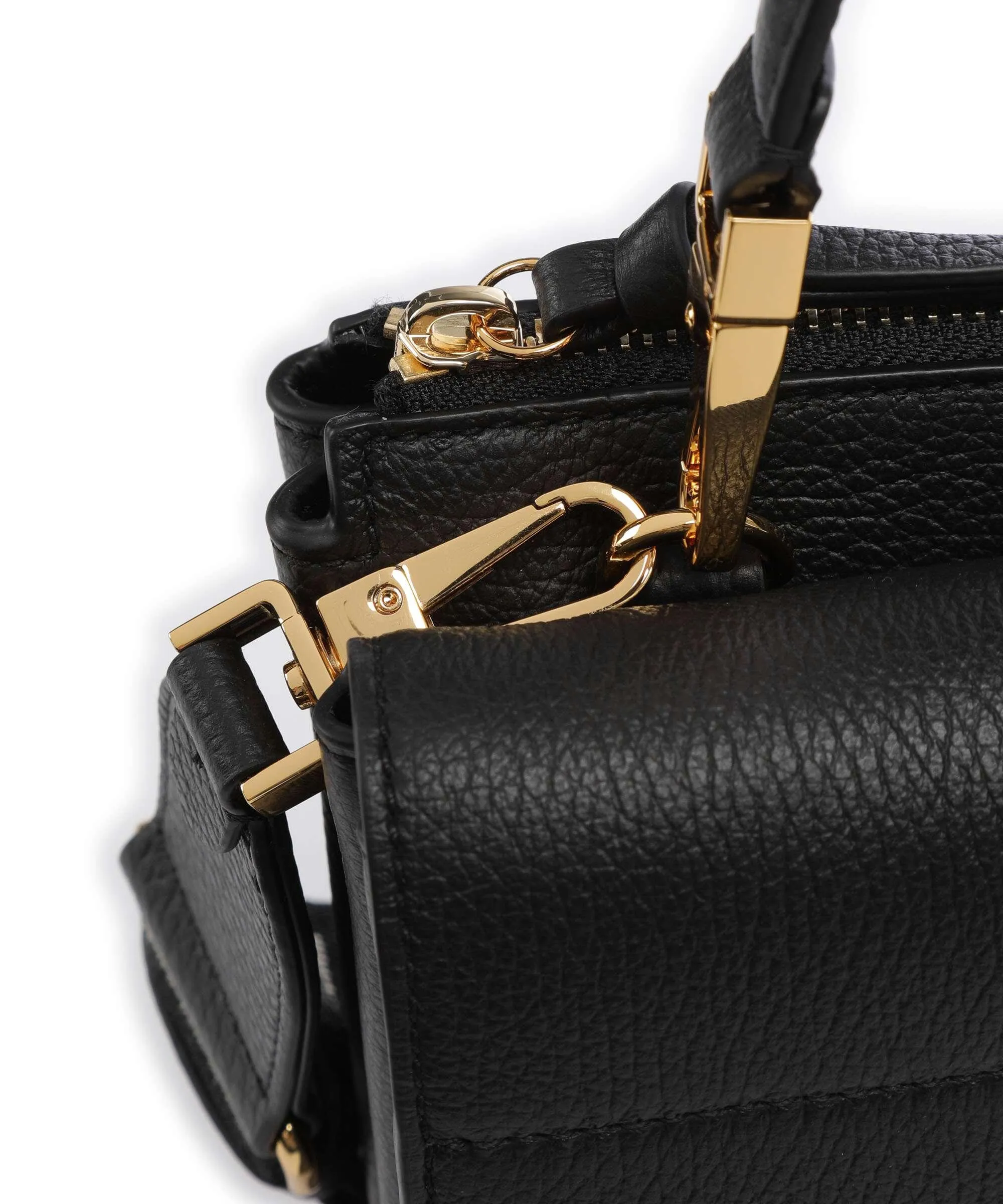  Coccinelle Arlettis Signature Borsa a mano pelle di vacchetta grana nero  