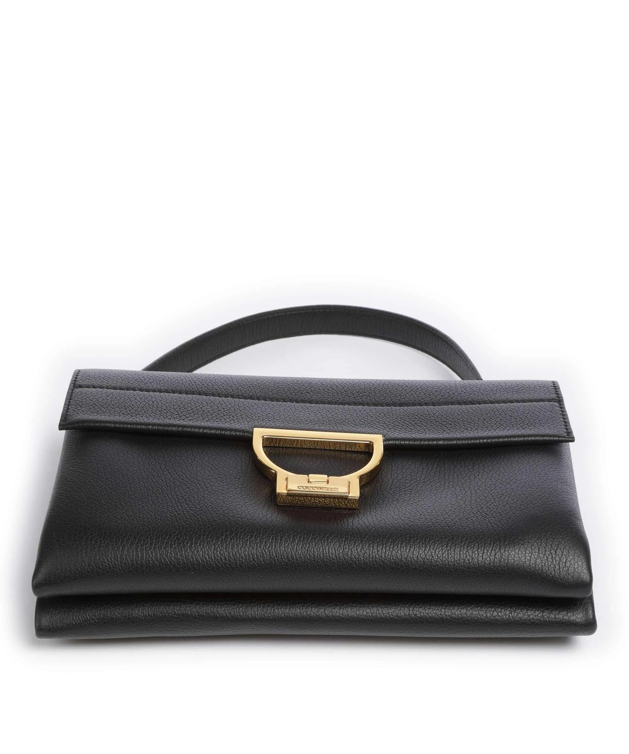  Coccinelle Arlettis Signature Borsa a mano pelle di vacchetta grana nero  