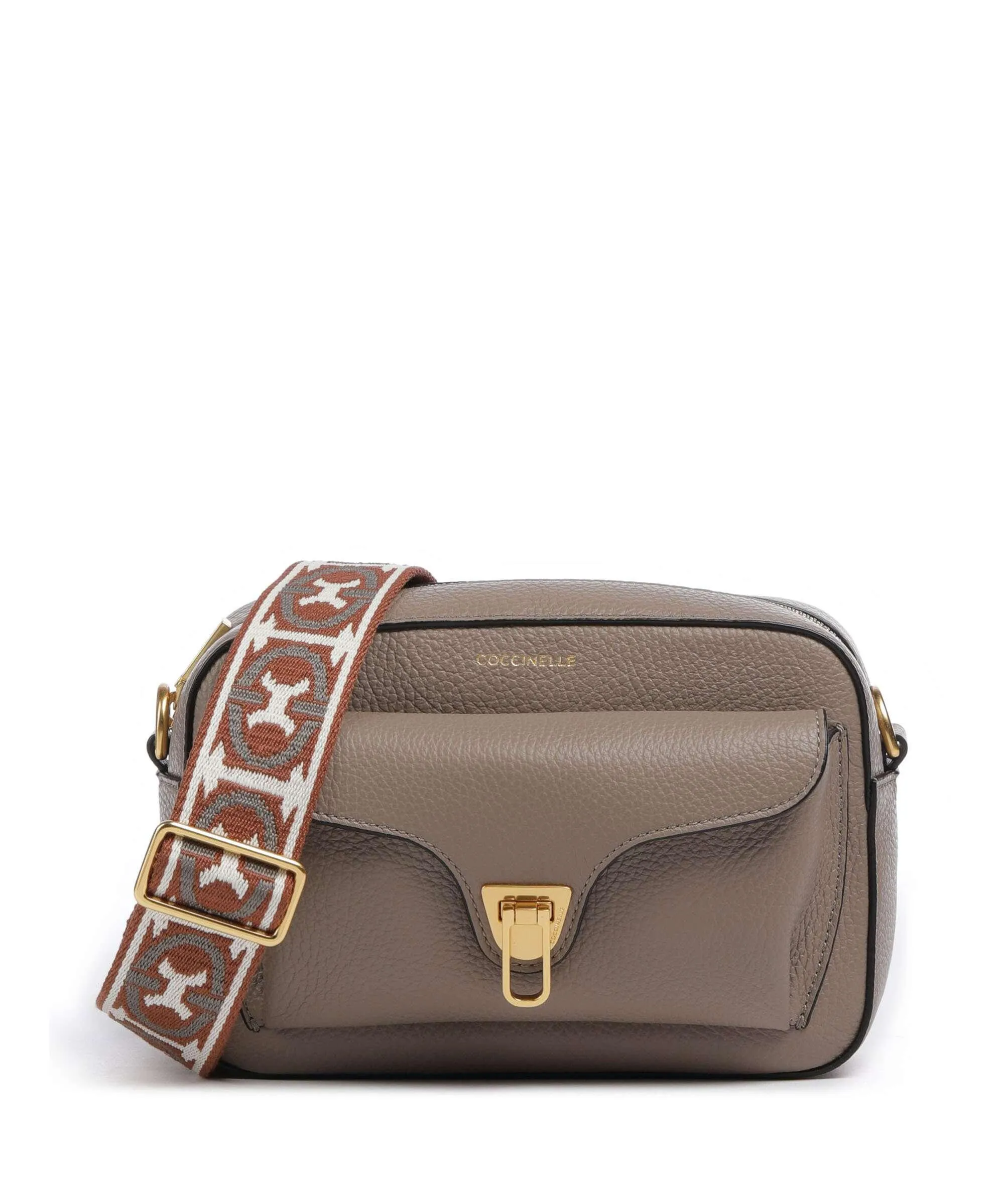  Coccinelle Beat Soft Ribbon Borsa a tracolla pelle granulata taupe  