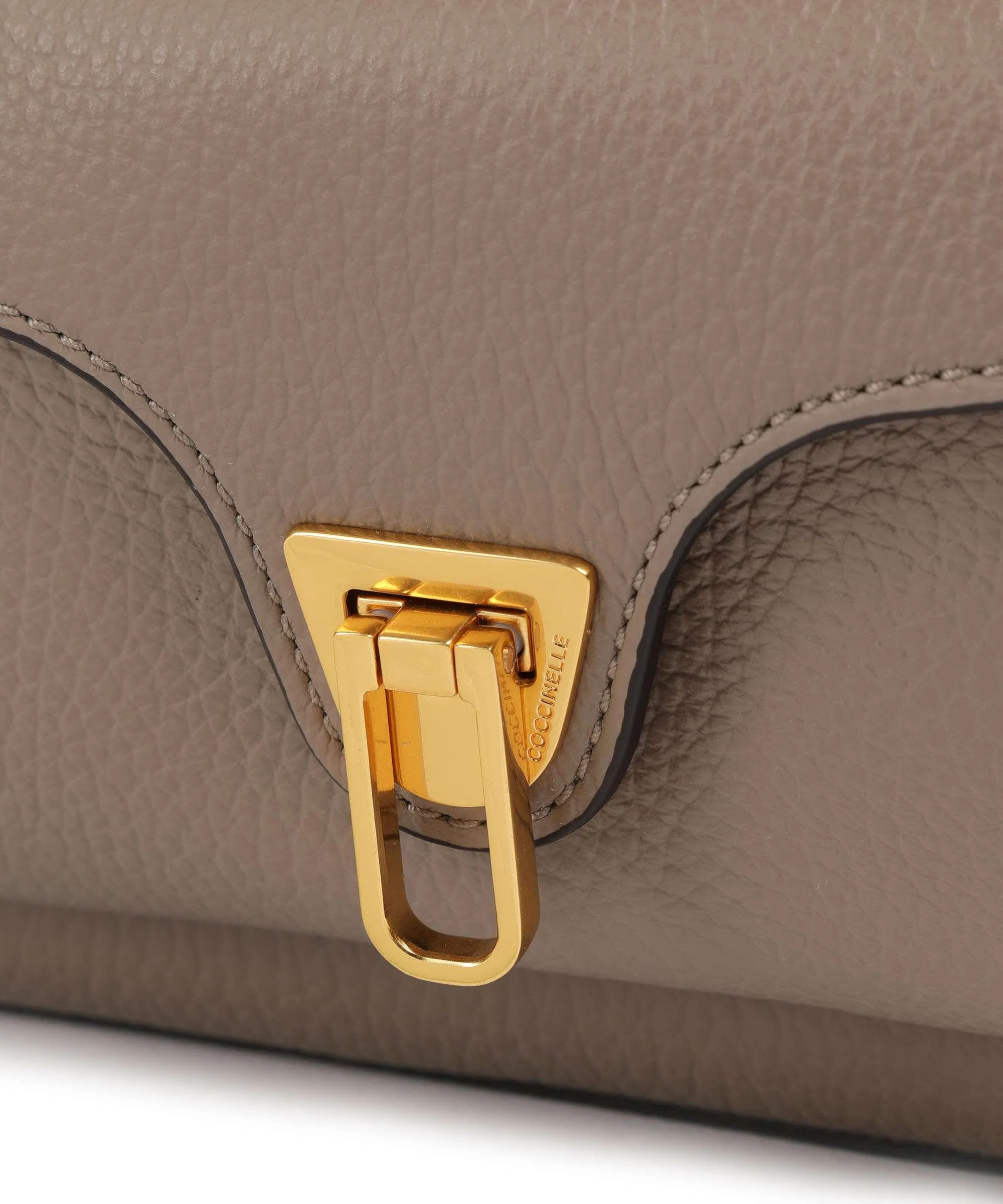  Coccinelle Beat Soft Ribbon Borsa a tracolla pelle granulata taupe  