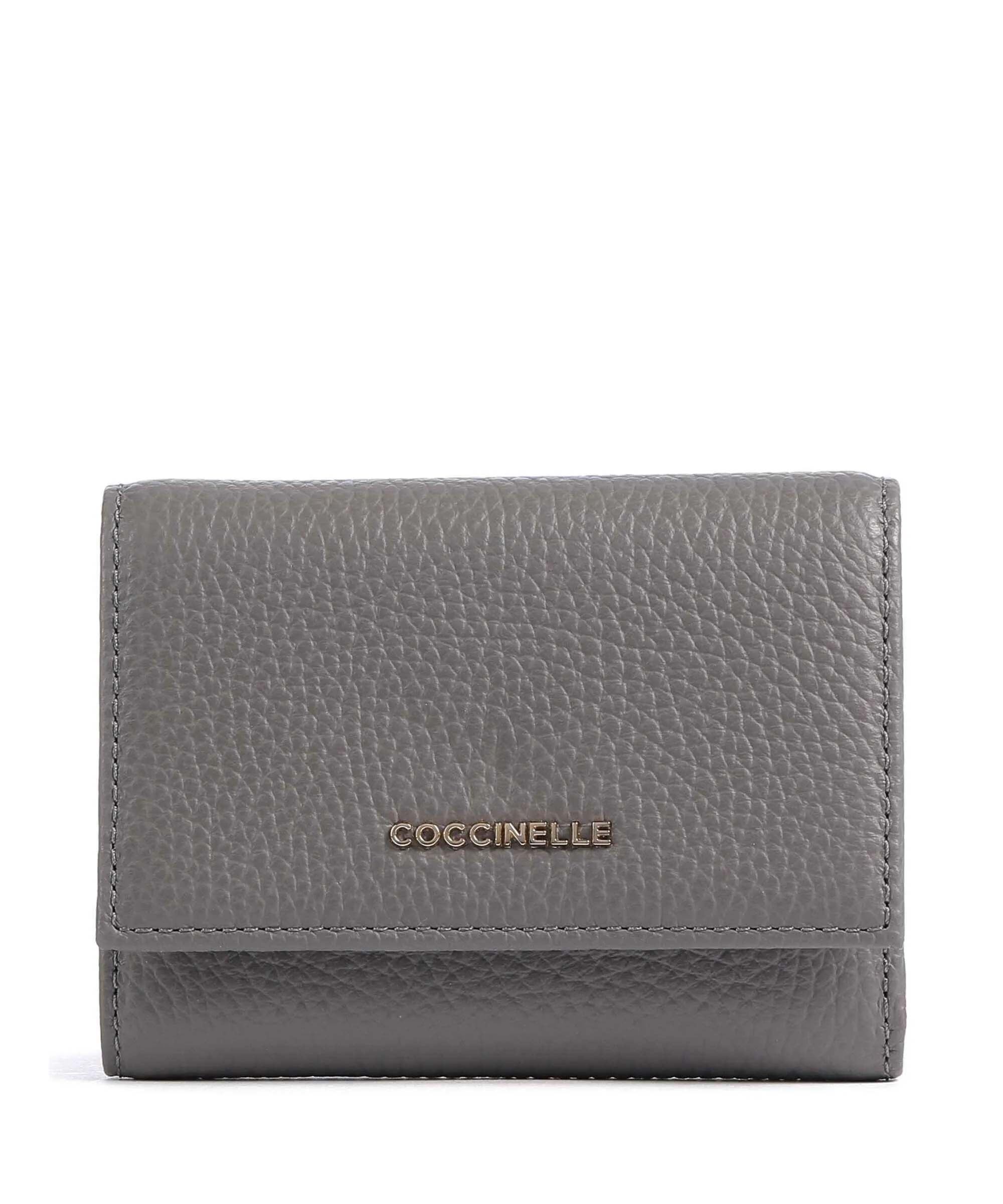  Coccinelle Metallic Soft Portafoglio pelle di vacchetta grana grigio  