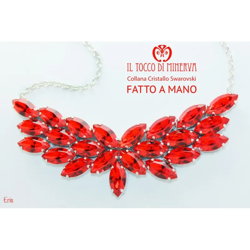 Collana in cristallo swarovski Eris Rosso Realizzata a mano