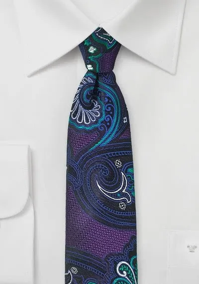 Cravatta paisley porpora