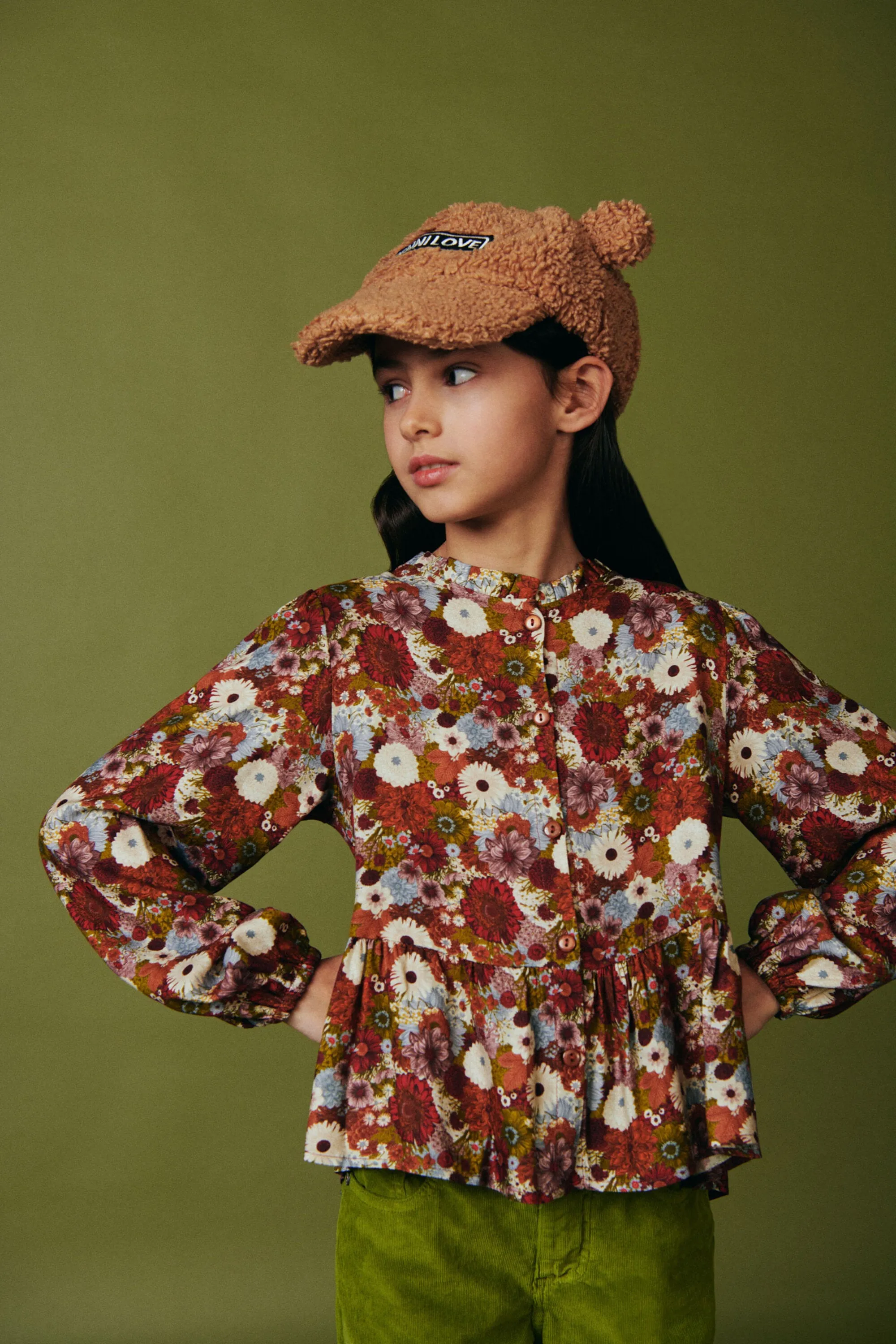 Dixie Camicia Stampa Floreale Naturale Bambina