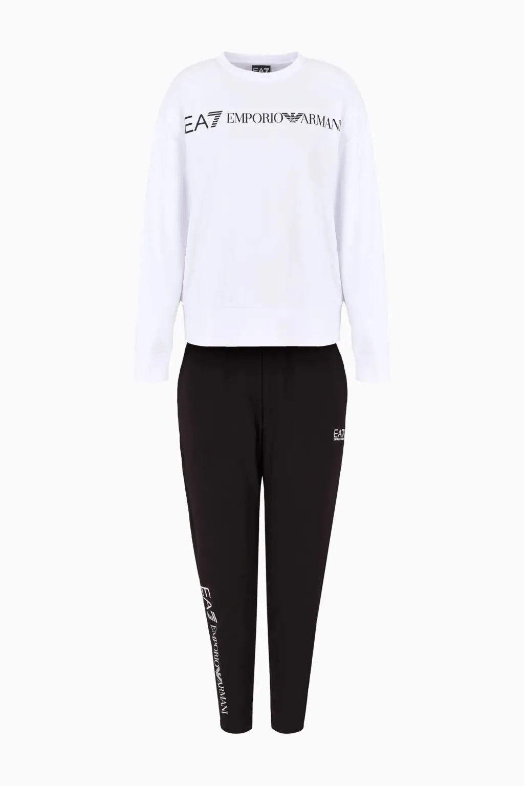 EA7 TUTA IN COTONE STRETCH BIANCO/NERO  8NTV54