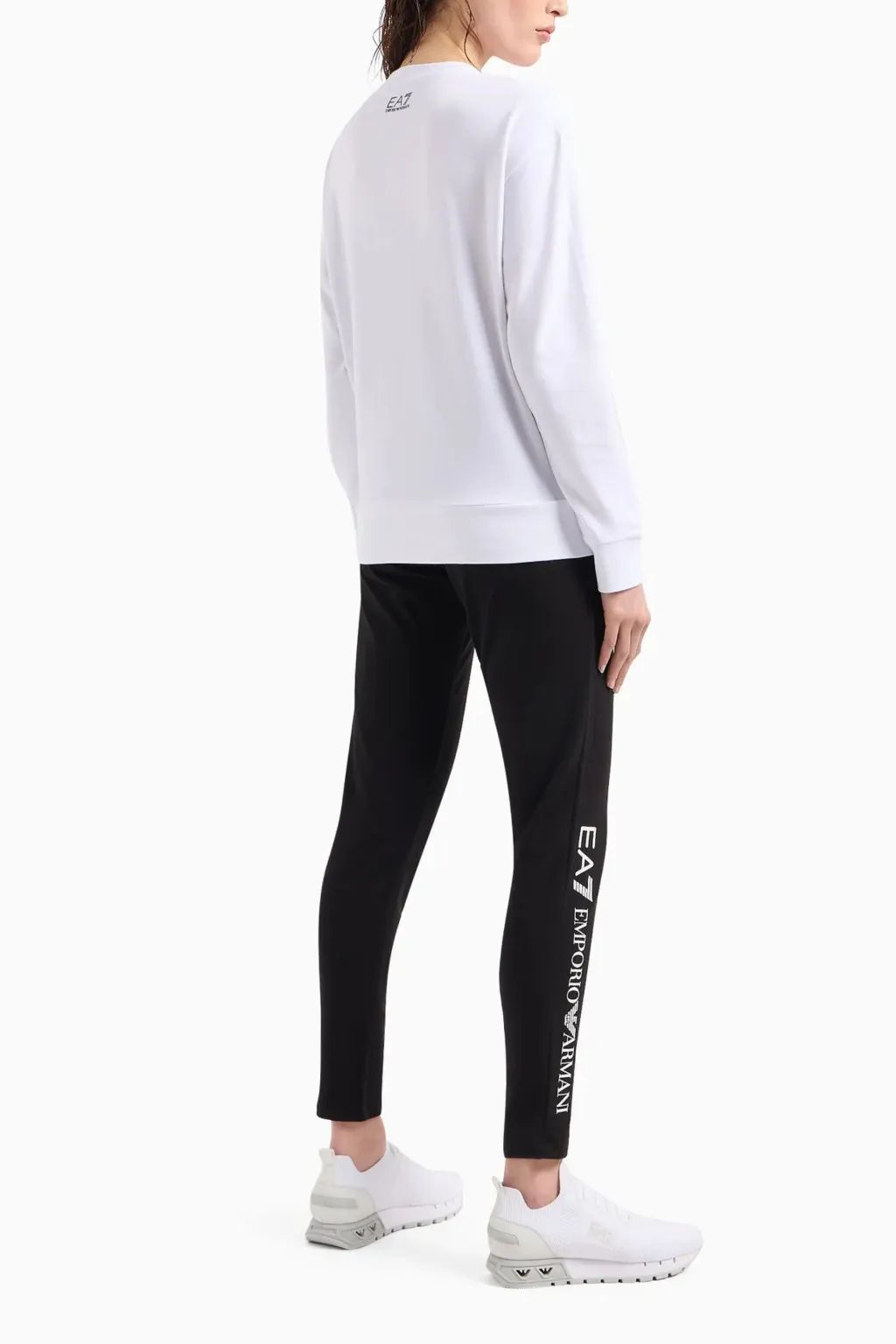 EA7 TUTA IN COTONE STRETCH BIANCO/NERO  8NTV54