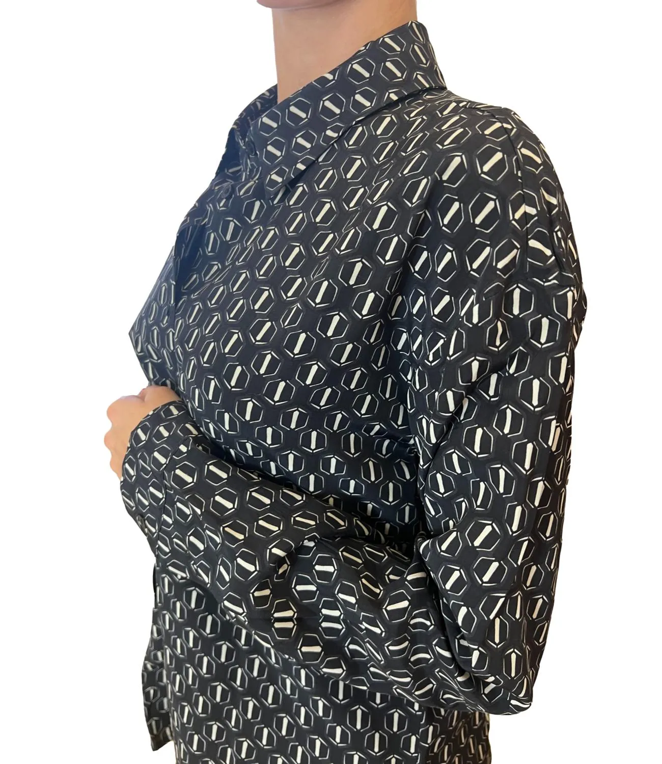 EMME MARELLA Emme Marella camicia GANGE nero geometrico donna