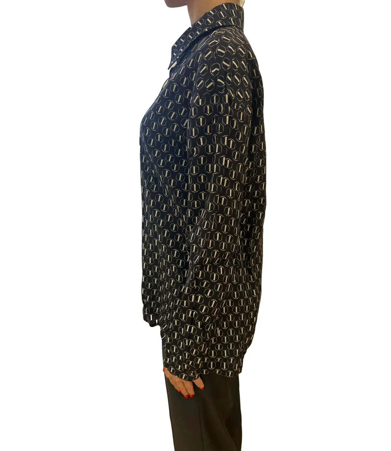 EMME MARELLA Emme Marella camicia GANGE nero geometrico donna