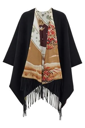 FERRAGAMO Abbigliamento,Mantelle Mantella reversibile Day&Night nero 