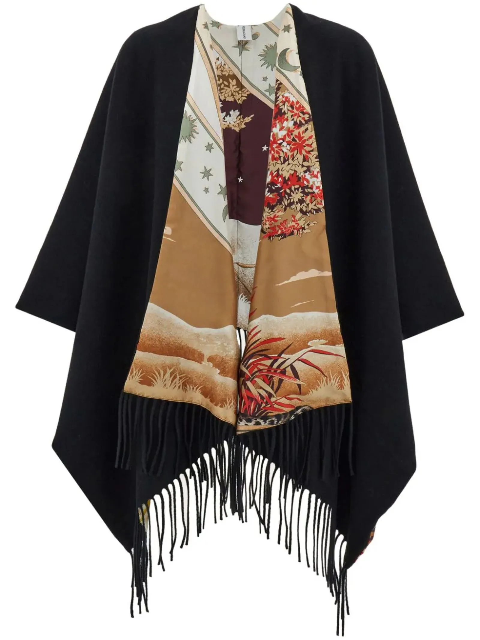 FERRAGAMO Abbigliamento,Mantelle Mantella reversibile Day&Night nero 