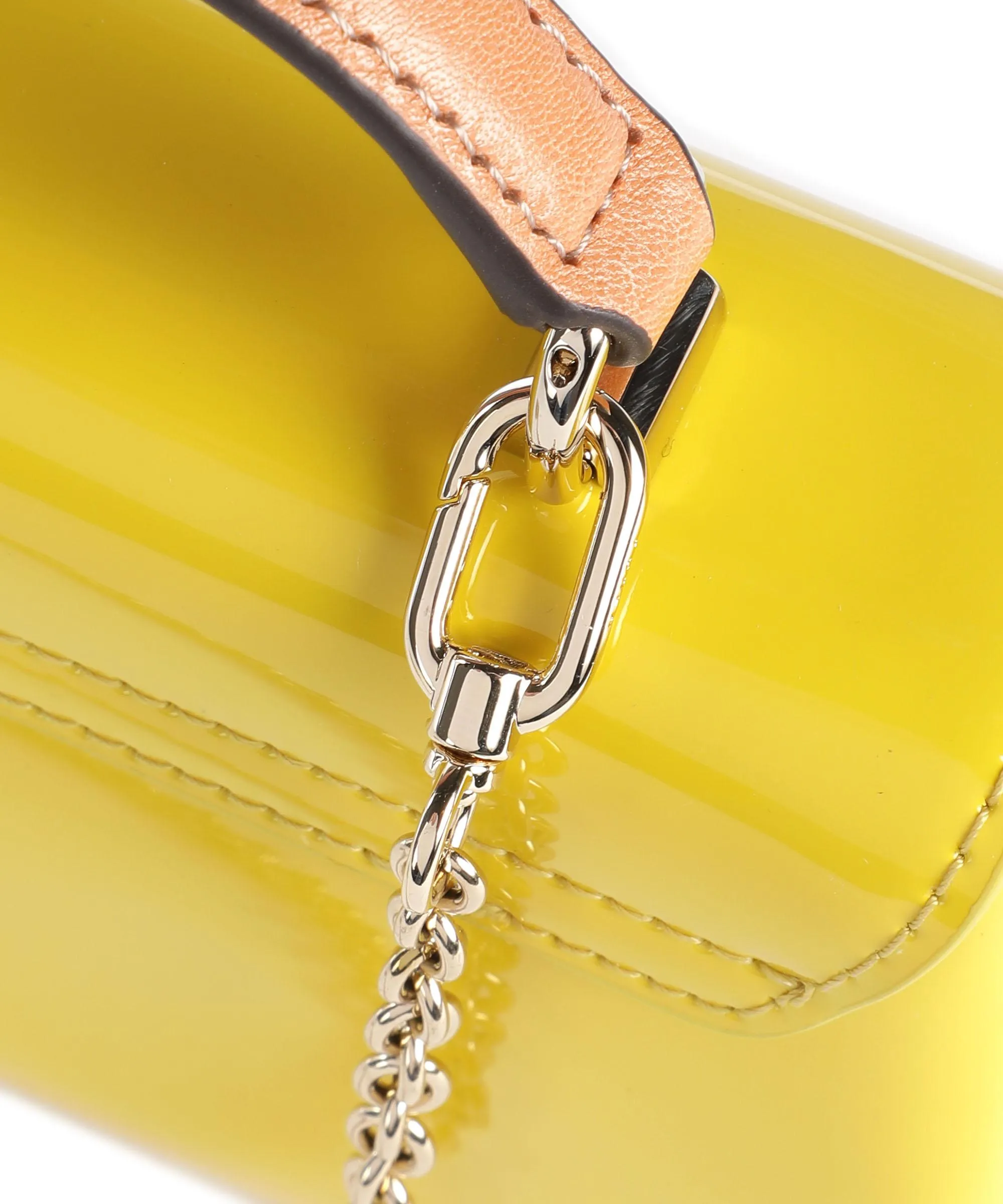  Furla 1927 Mini Borsa a tracolla pelle verniciata giallo  