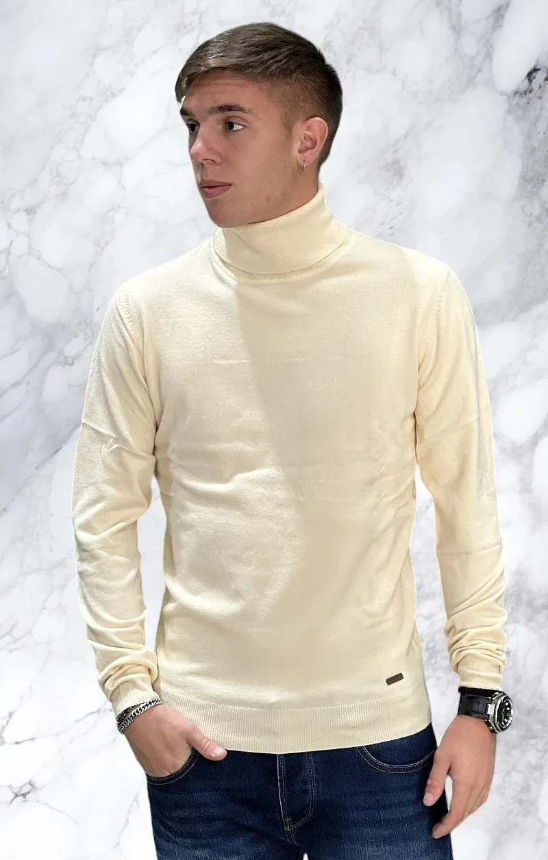 GIANNI LUPO Maglia Collo Alto - Beige