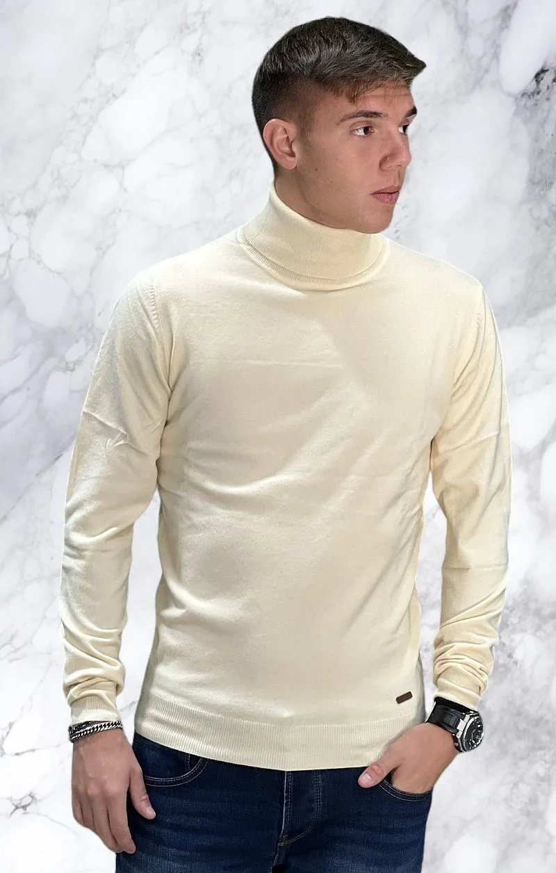 GIANNI LUPO Maglia Collo Alto - Beige