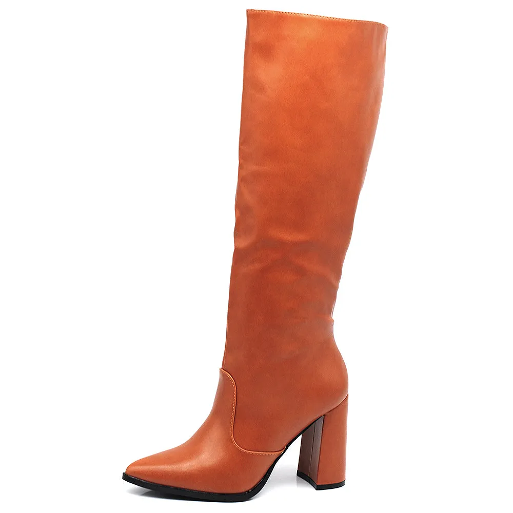 IF Fashion Stivali Alti Ginocchio Eco pelle Tacco Largo x8087 X8056