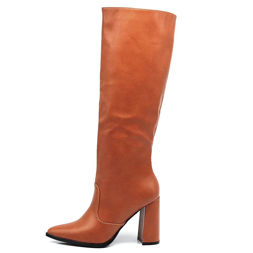 IF Fashion Stivali Alti Ginocchio Eco pelle Tacco Largo x8087 X8056