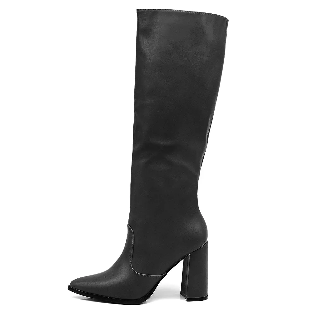 IF Fashion Stivali Alti Ginocchio Eco pelle Tacco Largo x8087 X8056