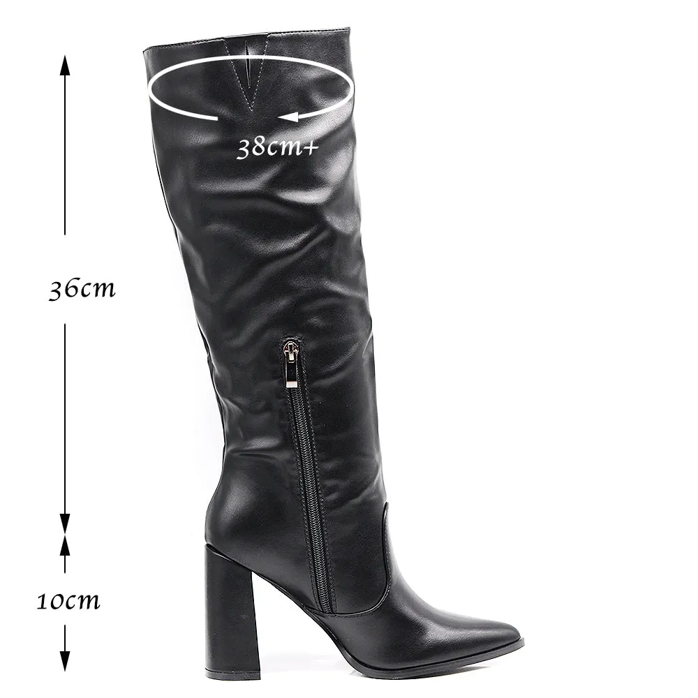IF Fashion Stivali Alti Ginocchio Eco pelle Tacco Largo x8087 X8056