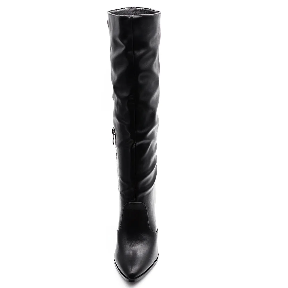 IF Fashion Stivali Alti Ginocchio Eco pelle Tacco Largo x8087 X8056