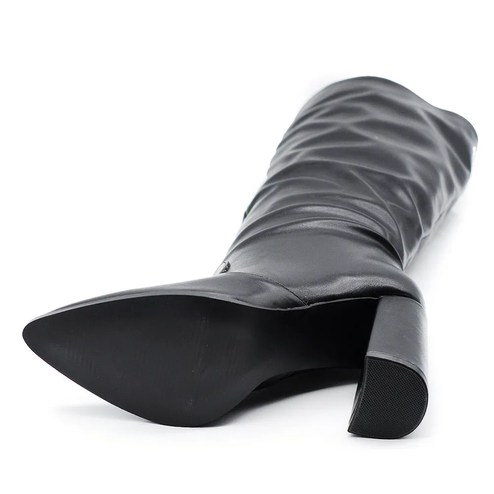 IF Fashion Stivali Alti Ginocchio Eco pelle Tacco Largo x8087 X8056