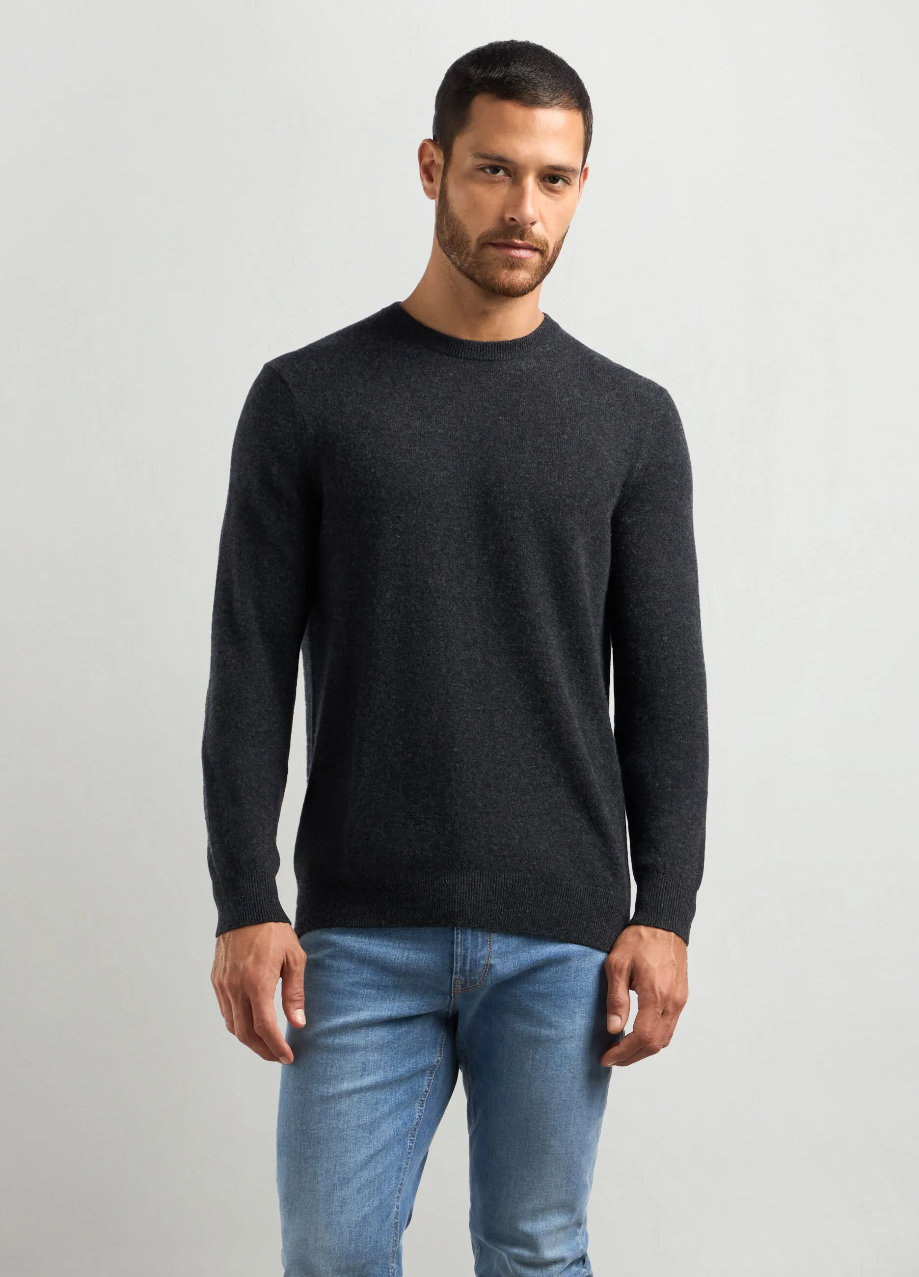 J. HART & BROS  Pullover girocollo in puro cashmere uomo