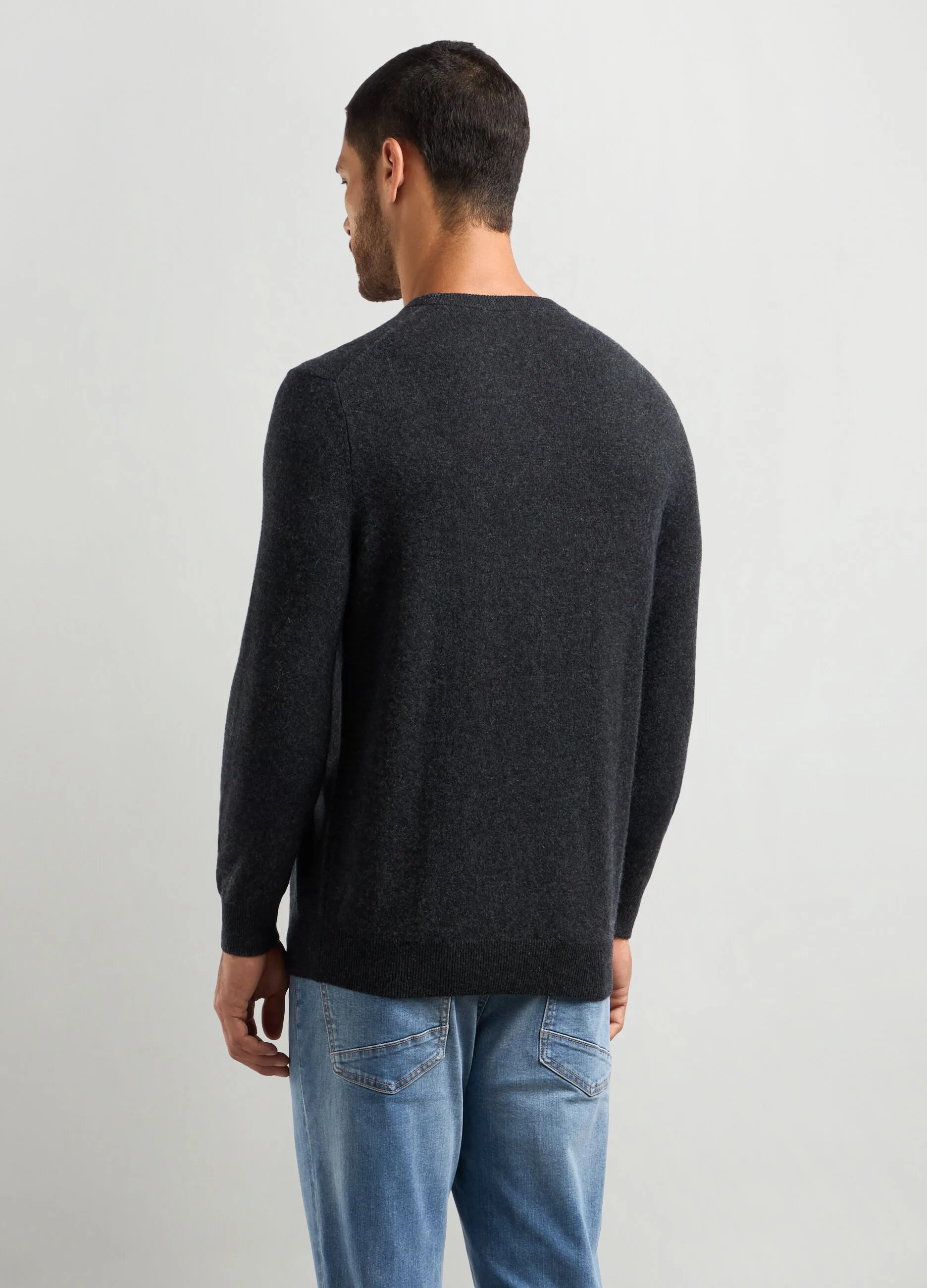 J. HART & BROS  Pullover girocollo in puro cashmere uomo