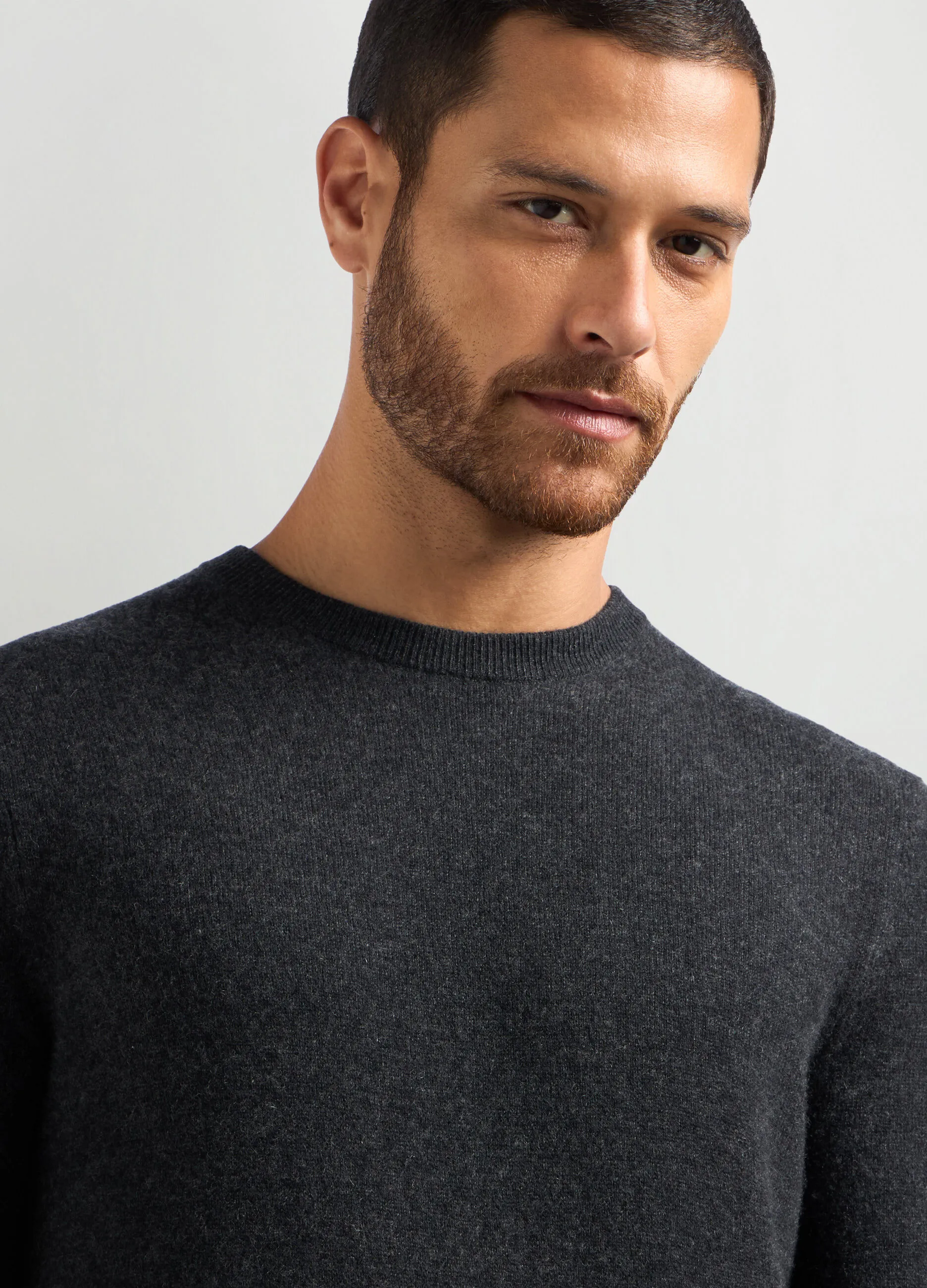 J. HART & BROS  Pullover girocollo in puro cashmere uomo