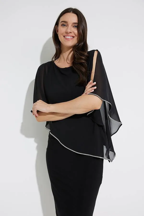 JOSEPH RIBKOFF Abito con mantella Chiffon Overlay Dress Style 223762