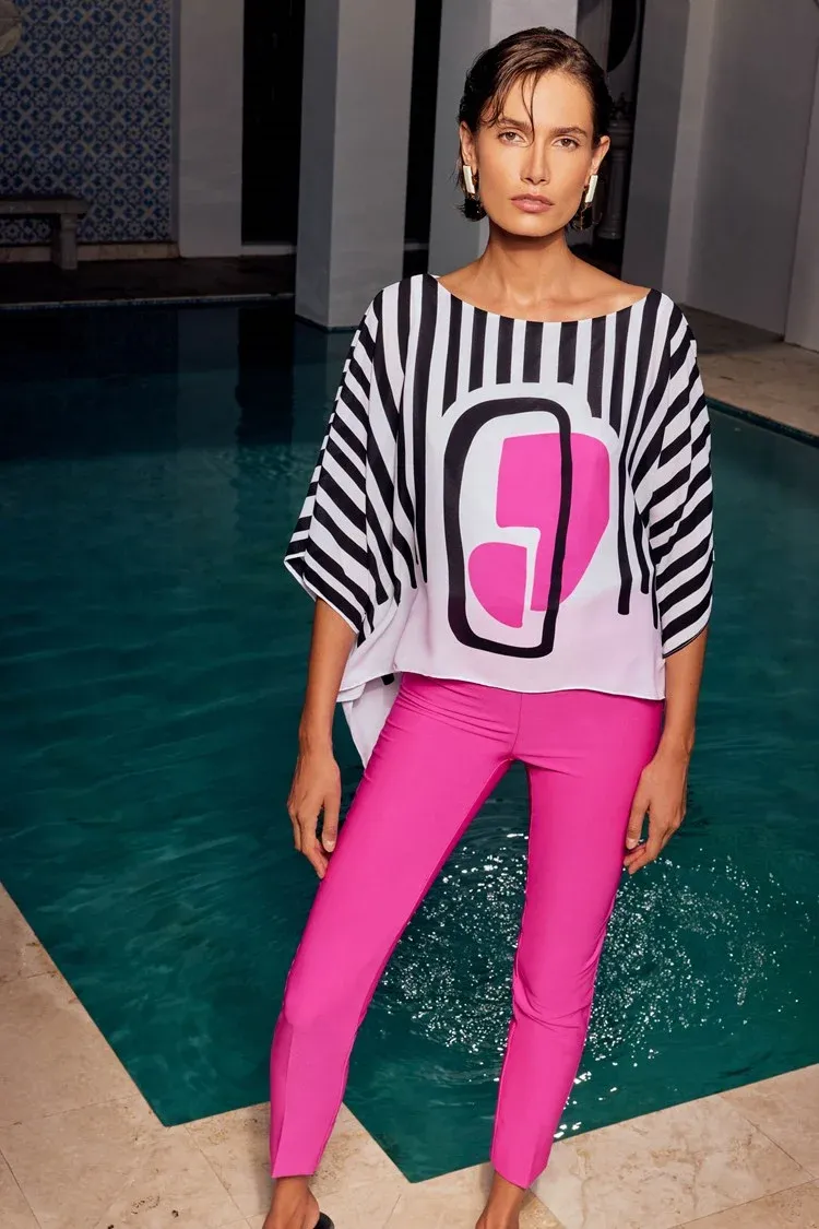 JOSEPH RIBKOFF blusa a poncho con  stampa 241091