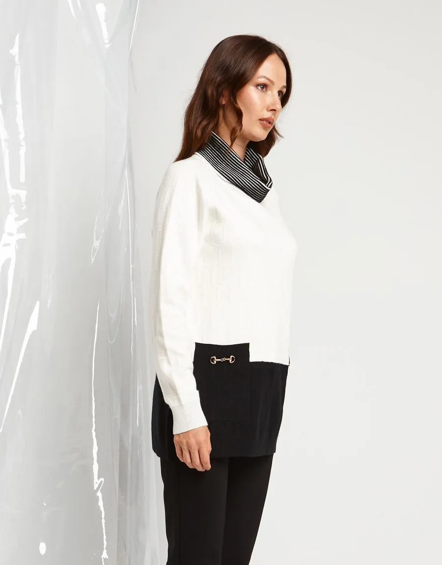 Maglia con collo alto e morsetti