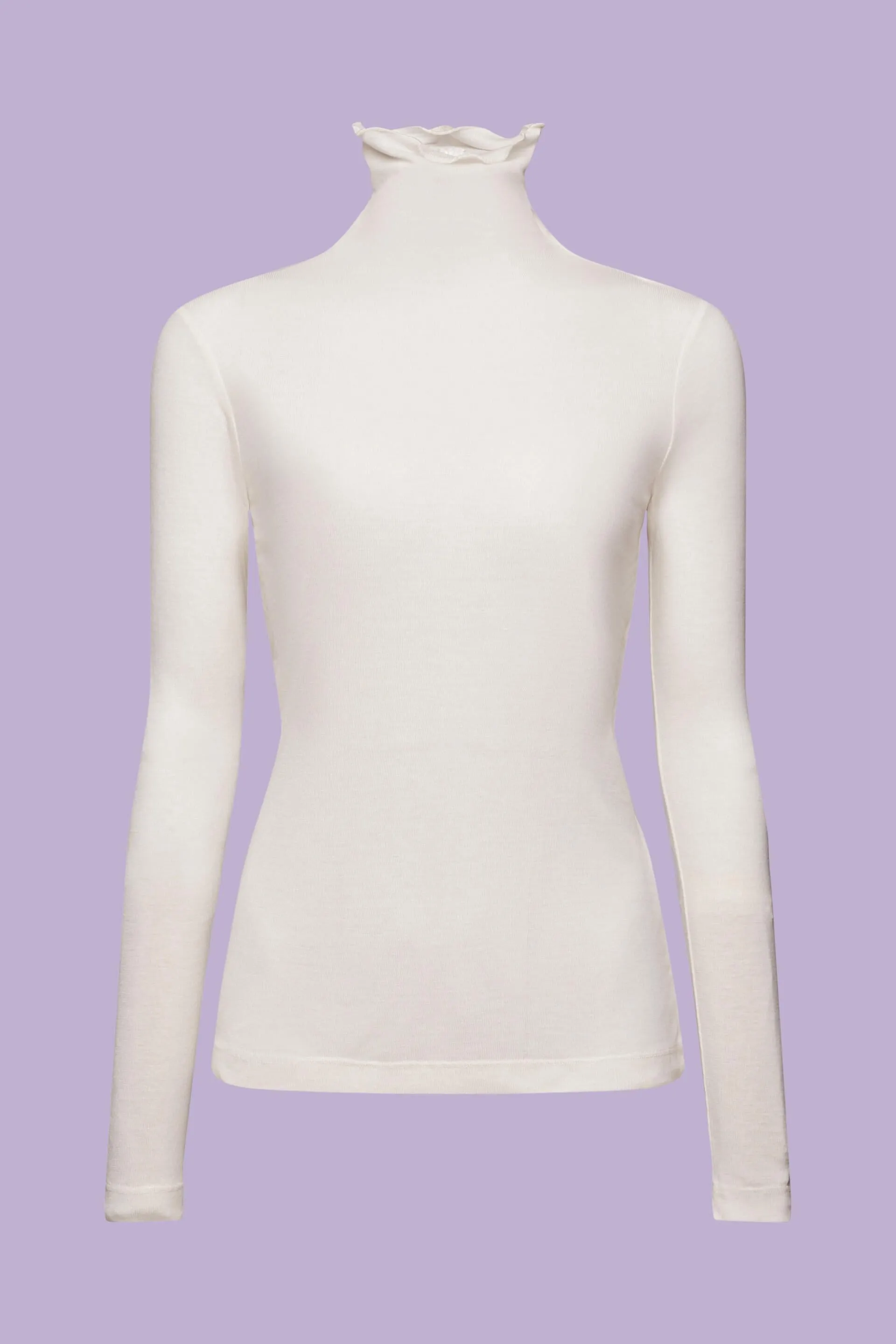 Maglia dolcevita a maniche lunghe in jersey
