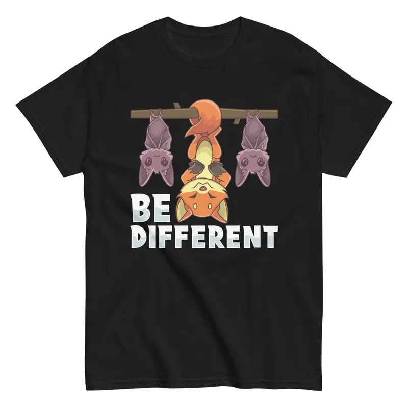 Maglietta Be Different con volpe e pipistrelli - MAGLIETTE
