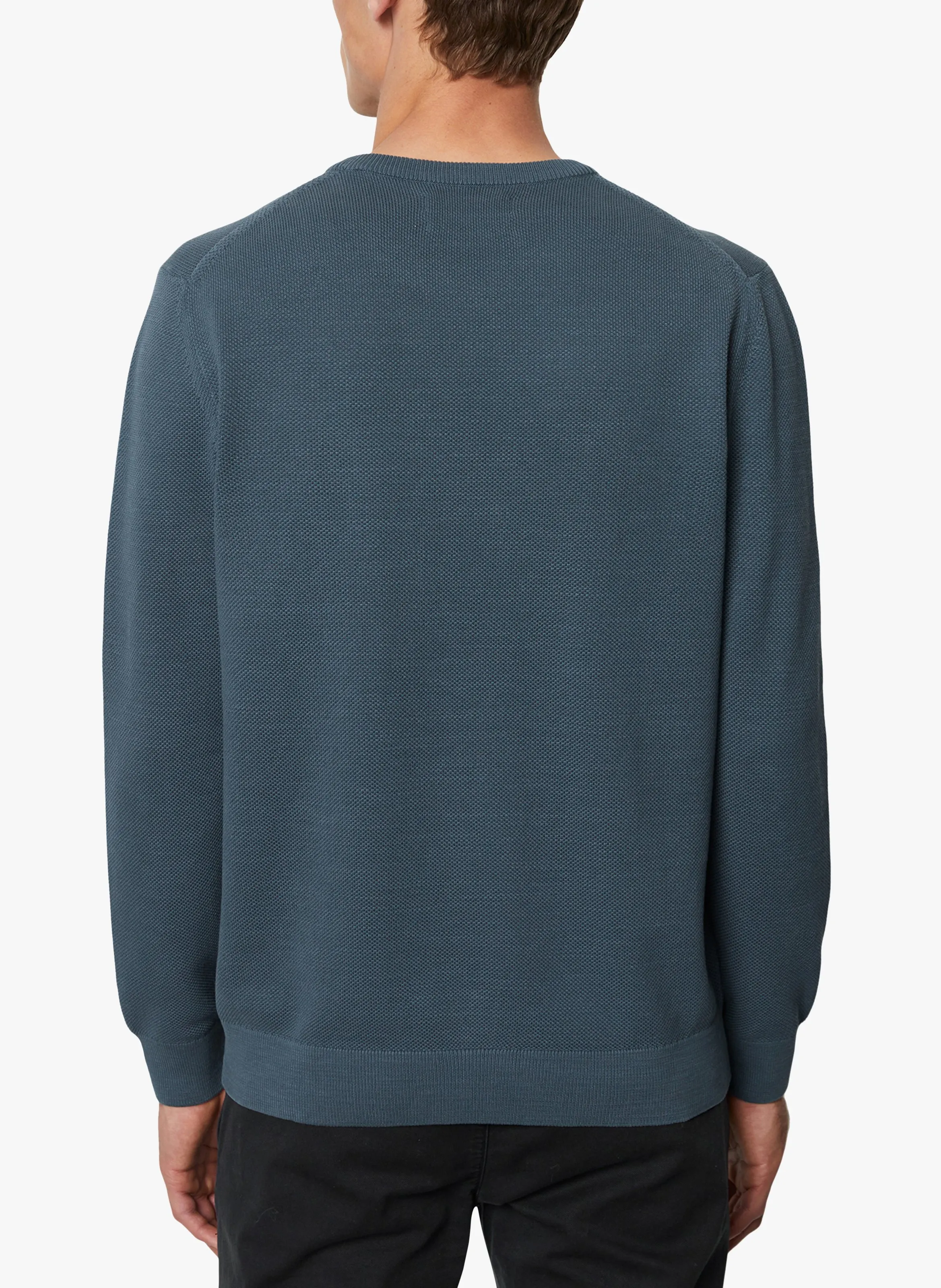  MARC O'POLO   Maglione dritto scollo tondo in cotone bio | Blu