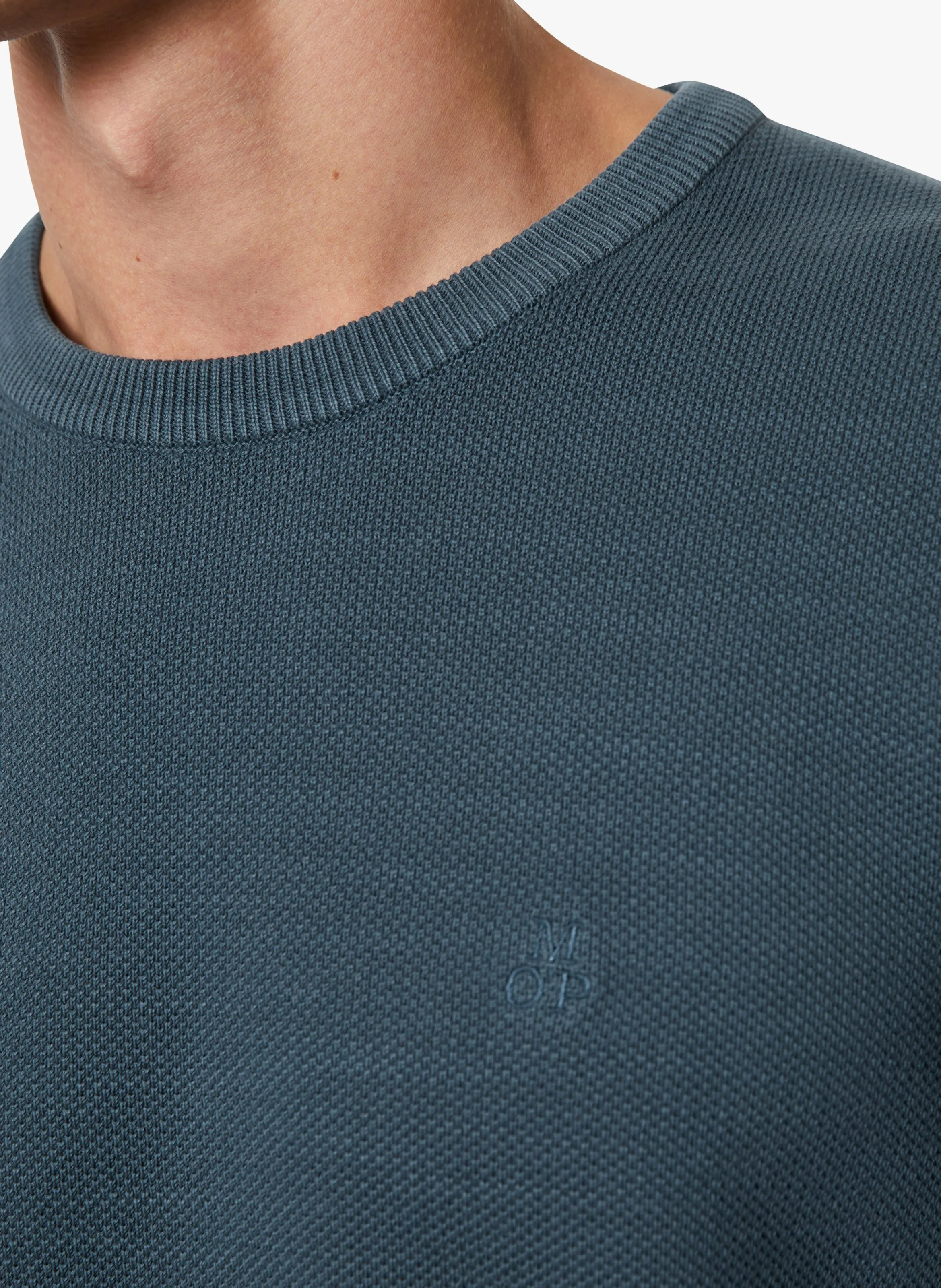  MARC O'POLO   Maglione dritto scollo tondo in cotone bio | Blu
