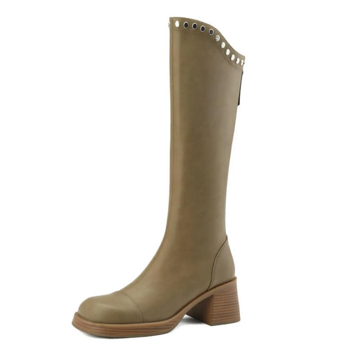 Moda Donna Stivali alti al ginocchio Autunno Inverno Vera pelle Tacchi alti Office Lady Scarpe eleganti Donna