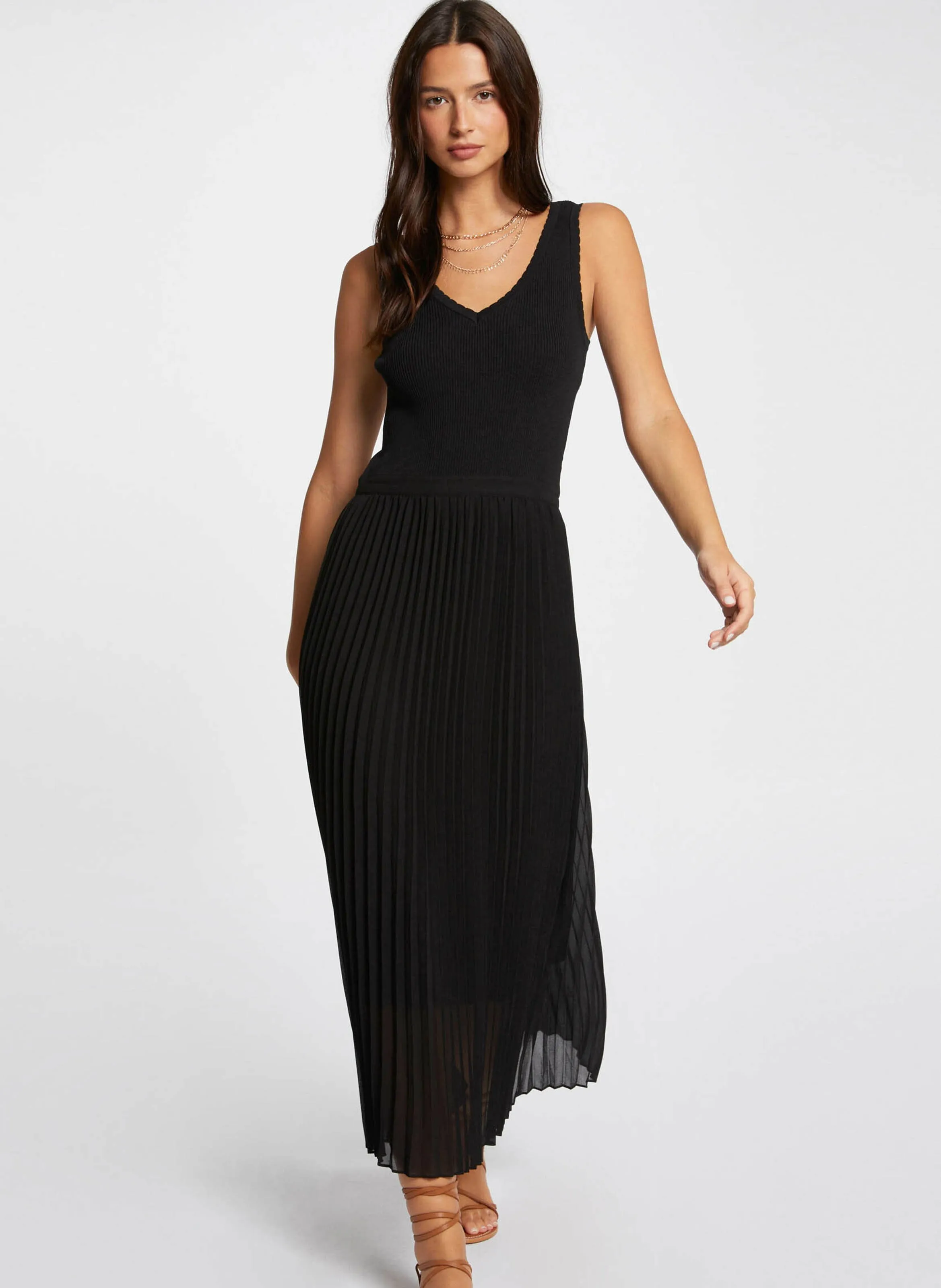  MORGAN   RMLISS - Abito lungo a maglia aderente | Nero