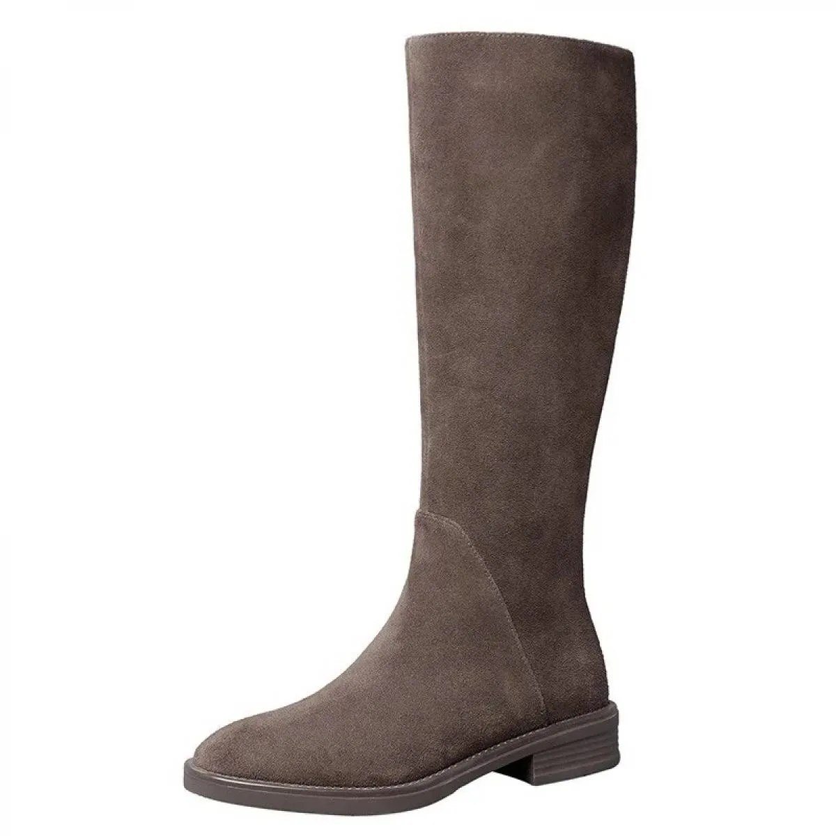 Nuova donna in pelle scamosciata invernale con tacco spesso stivali da donna stivali da equitazione caldi stivali alti antiscivo